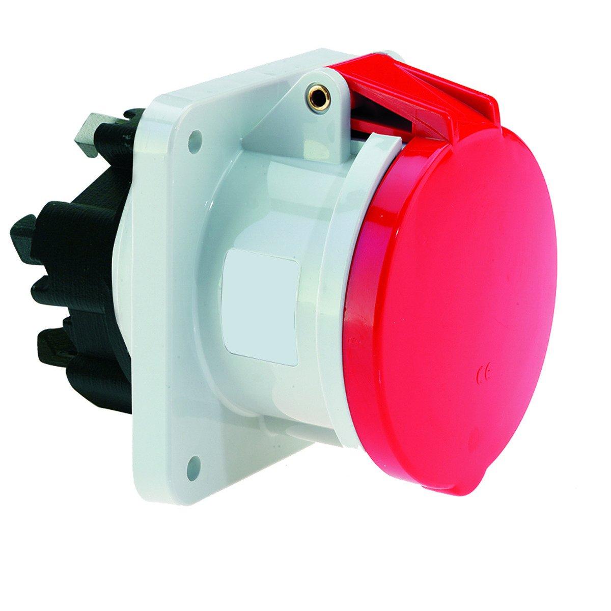 130114/CEE-Anbausteckdose 63A400V6h5pIP44, Anbausteckdose Quick-Connect TE gerade 63A 5p 400V 6h, IP44