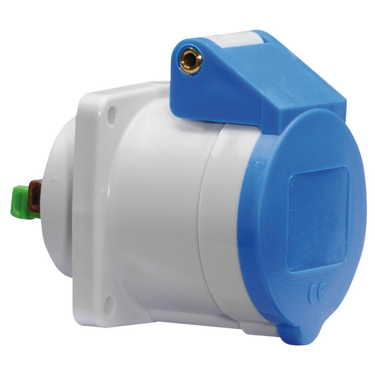 13668/CEE-Anbausteckdose 16A230V6h3pIP44, Anbausteckdose Quick-Connect gerade 16A 3p 230V 6h, IP44