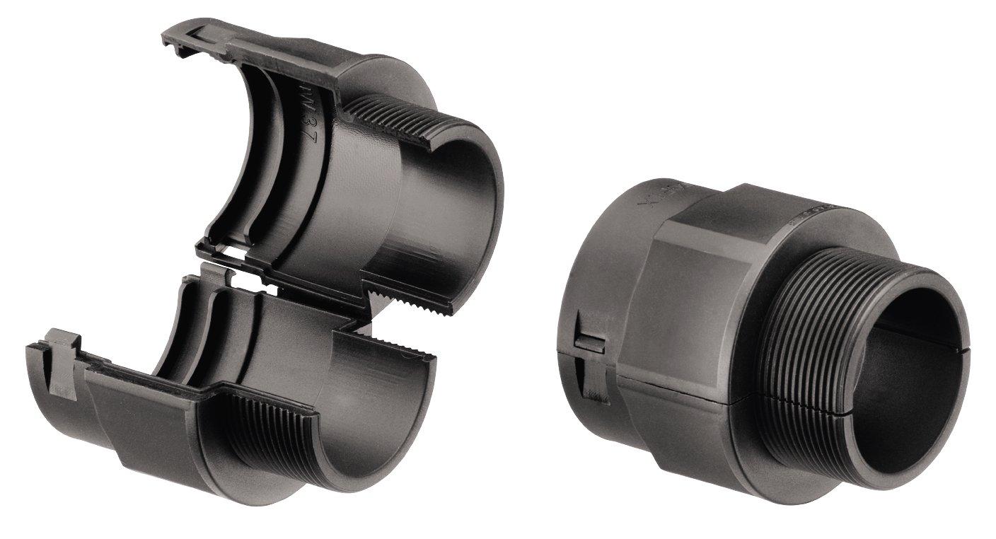 COFIX Fitting M32 schwarz NW 23, Anschlussverschraubungteilbar für teilbare Wellrohre metrisch