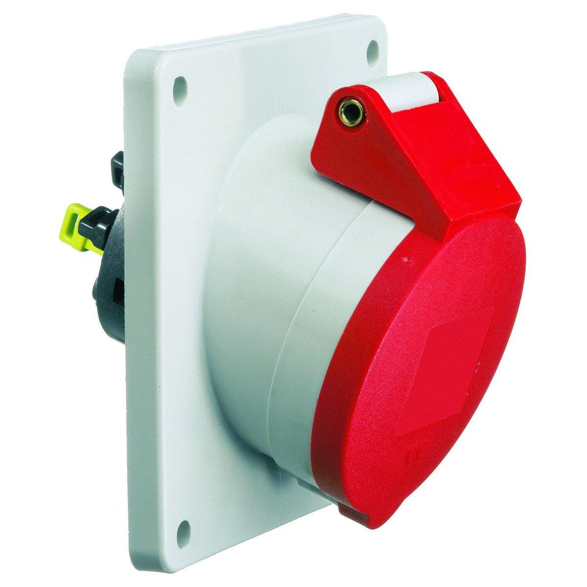 12884/CEE-Anbausteckdose 32A400V6h5pIP44, Anbausteckdose Quick-Connect TE geneigt 32A 5p 400V 6h, IP44