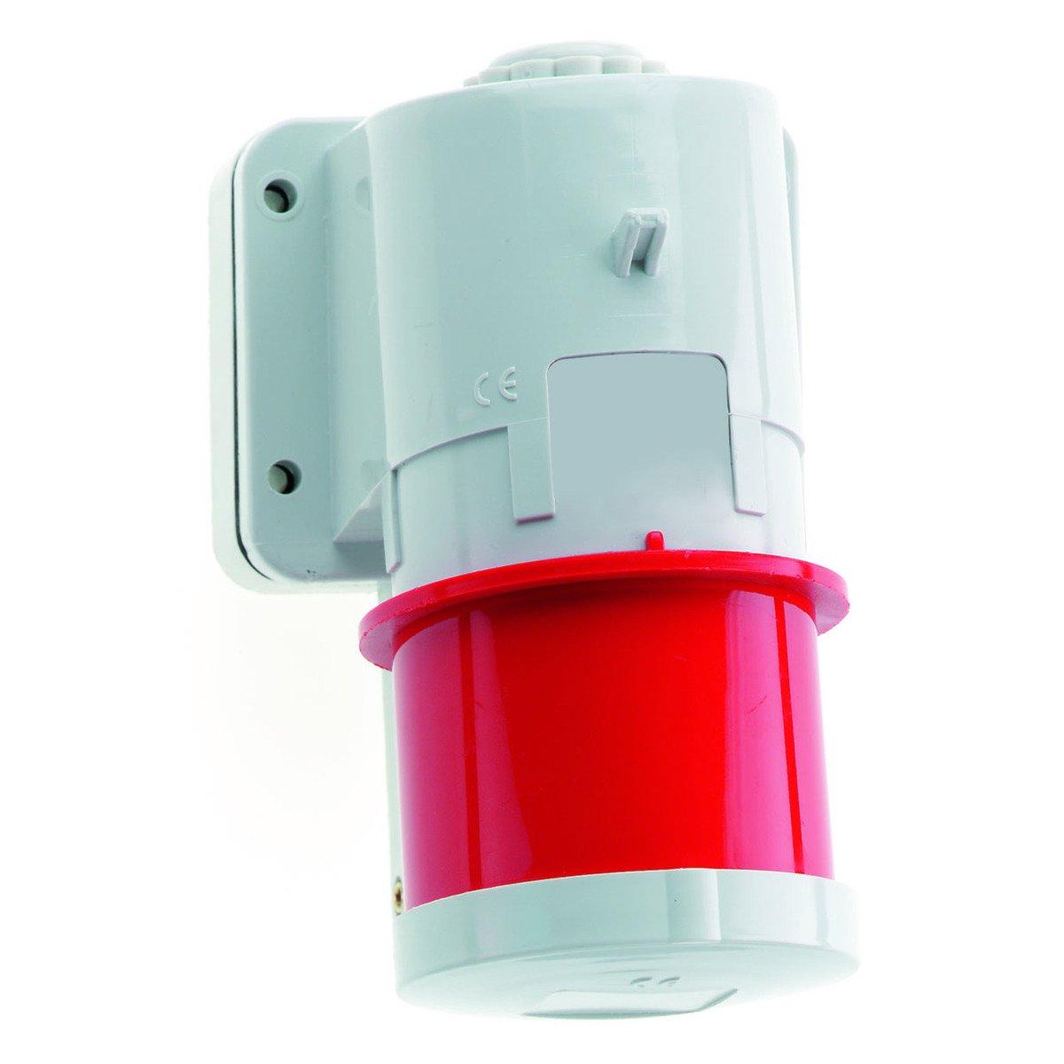 24414/CEE-Gerätestecker 16A400V6h5pIP44, Wandgerätestecker Quick-Connect TE 16A 5p 400V 6h, IP44