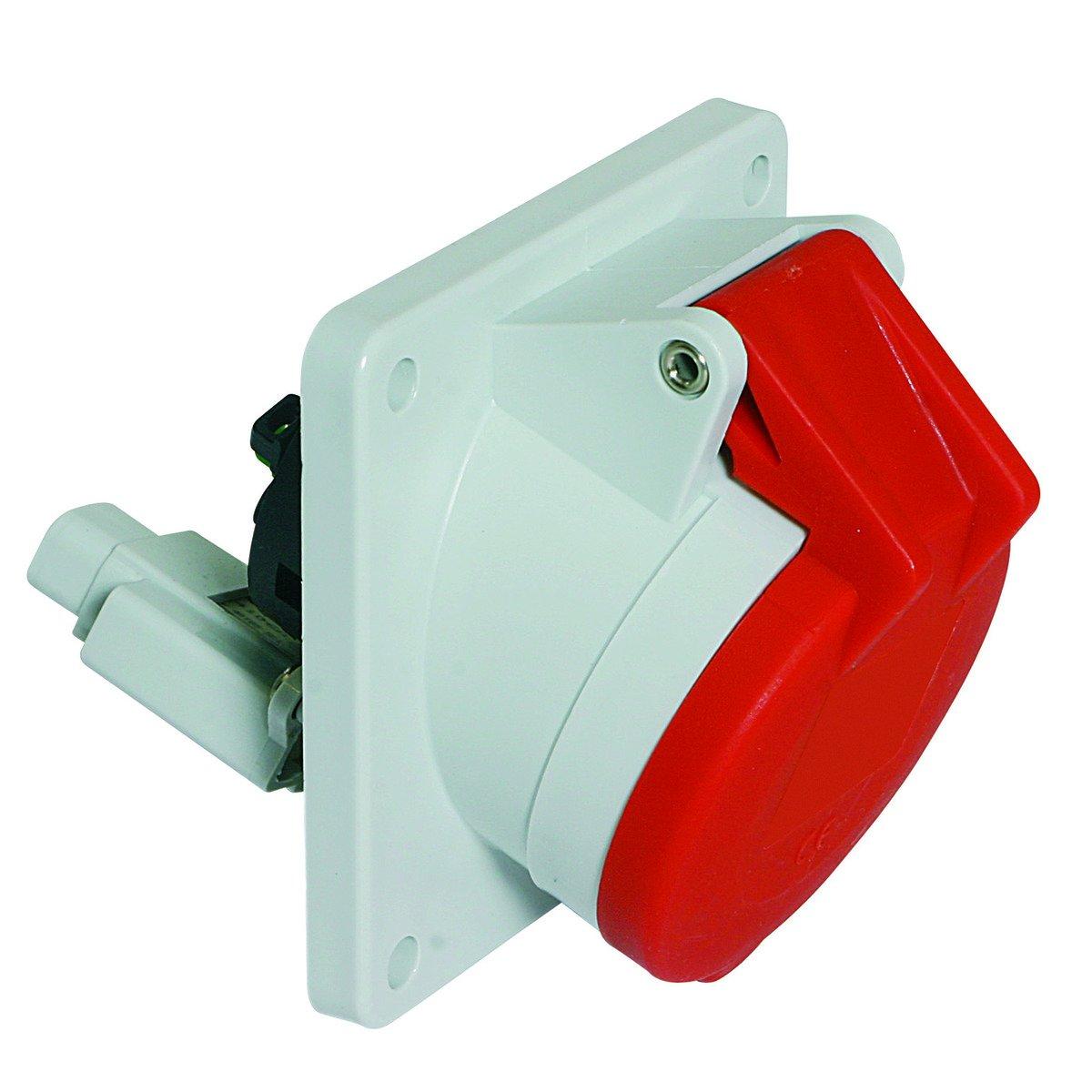 120592/CEE-Anbausteckdose 32A400V6h5pIP44, Anbausteckdose Quick-Connect TE geneigt 32A 5p 400V 6h, IP44