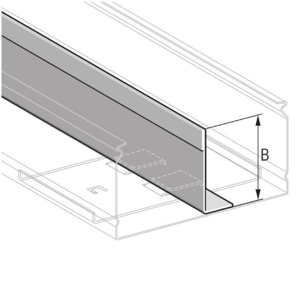 PIK TL  60  S, PIK-Kanal, Trennwand Form L, Stahl, H 60 mm