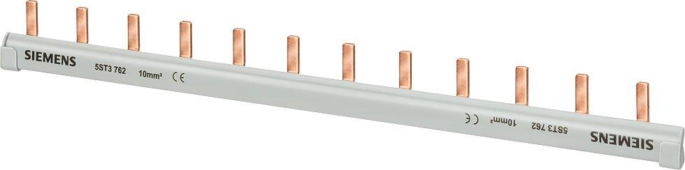 5ST3762, Stiftsammelschiene 10mm2, 1-phasig, 12x 1PH, 216mm schneidbar