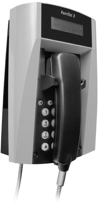 FHF11233021, Wetterfestes Telefon FernTel 3   schwarz/gelb   mit Display   mit Panzerschnur
