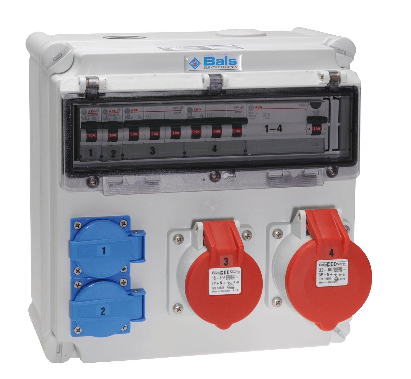 HKOMBI 16 32 2SCHUKO C FI, Kombi IP44 16A 32A Schutzkontakt Typ F C und FI