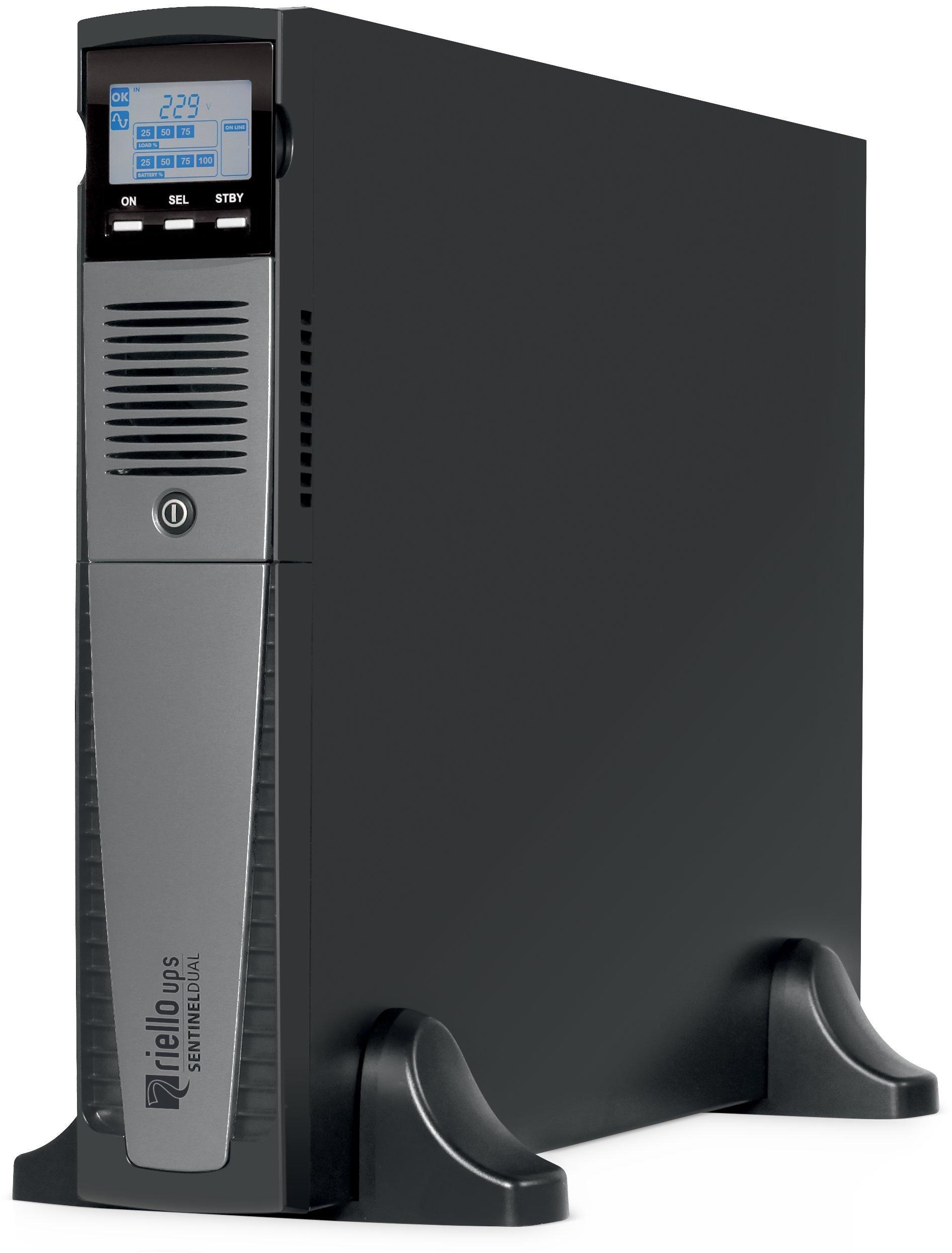 SDH 1000-7, 1000VA Online USV-Anlage, Überbrückungszeit bei 100% / 70% / 50% Auslastung: 7 Min./ 12 Min./ 18 Min. (Typ VFI-SS-111 nach IEC 62040-3) mit LCD Anzeig