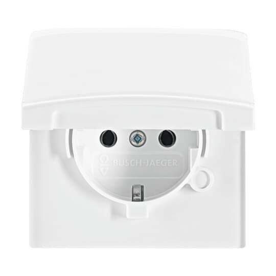 20 EUGK-34-101, SCHUKO® Steckdosen-Einsatz mit Klappdeckel alpinweiß - Allwetter 44® (IP44)