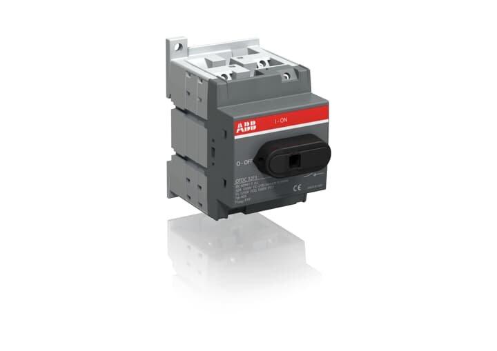 OTDC32F3, DC-Lasttrennschalter 3-polig 32A mit schwarzem Knebelgriff 1000 V DC