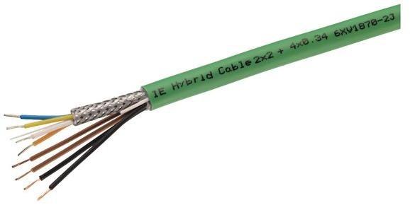 6XV1870-2J, IE Hybrid Cable 2x2+4x0,34, 4xCu 0,75mm + 4xCu 0,34mm2, Meterware