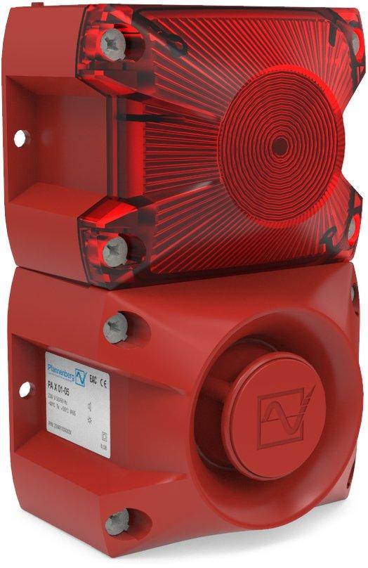 PA X 1-05 24 DC RD, Blitzschallgeber PA X 1-05 rot,5J,24DC,105dB,IP66,NEMA4/4x,RAL3000