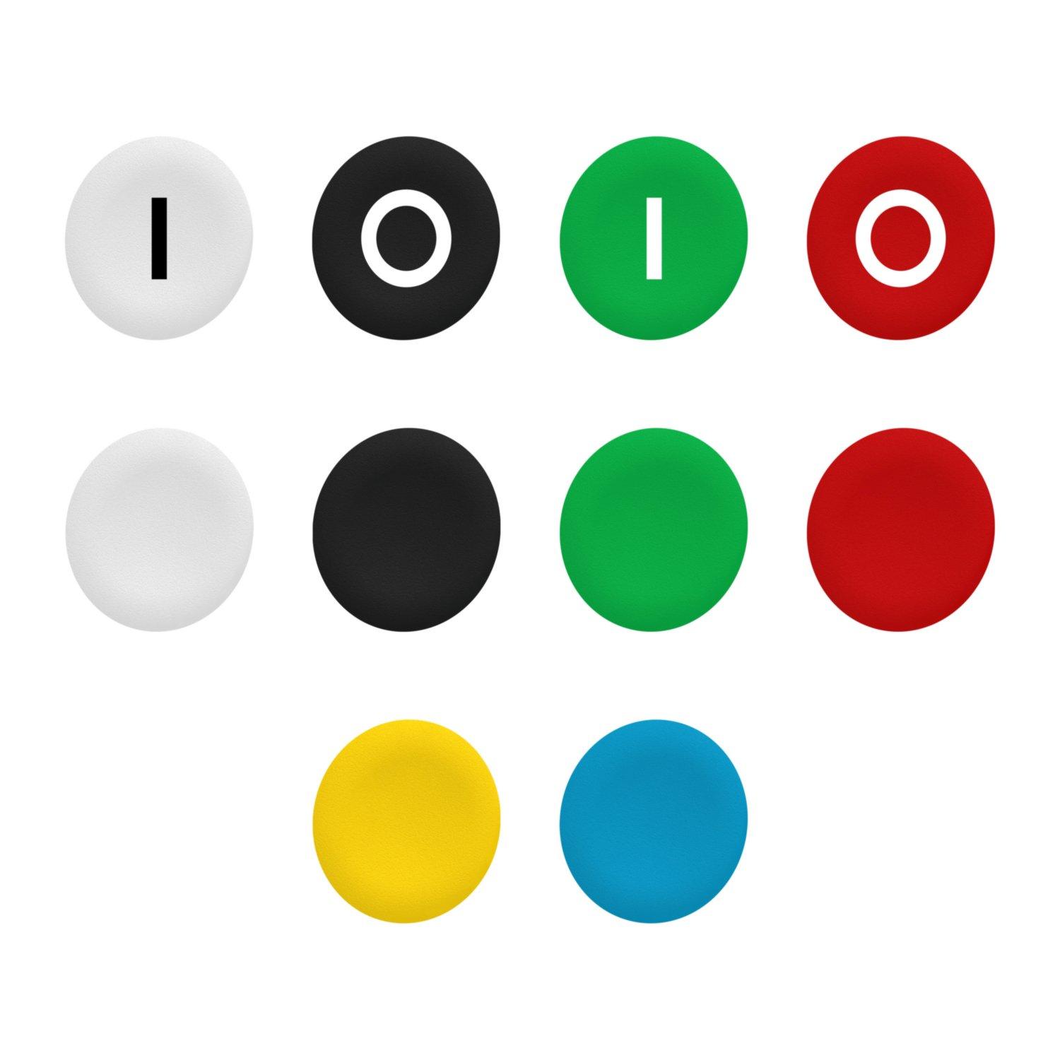 ZBA79, Tastenschilder Ø22, beschriftet/ unbeschriftet, diverse Farben, 10 St