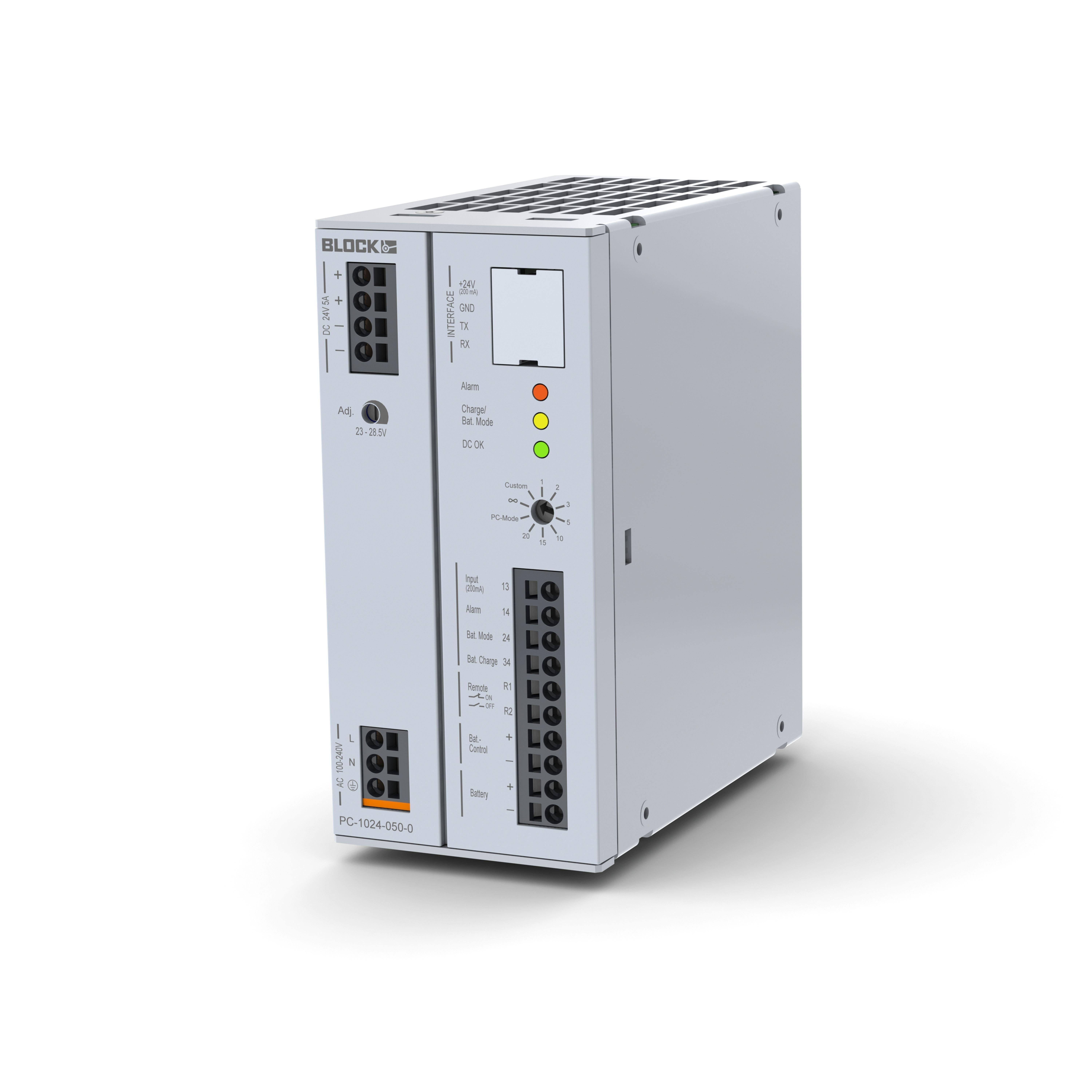 PC-1024-050-0, Unterbrechungsfreie Stromversorgung • IN: 100-240 Vac • OUT: 24 Vdc 5 A