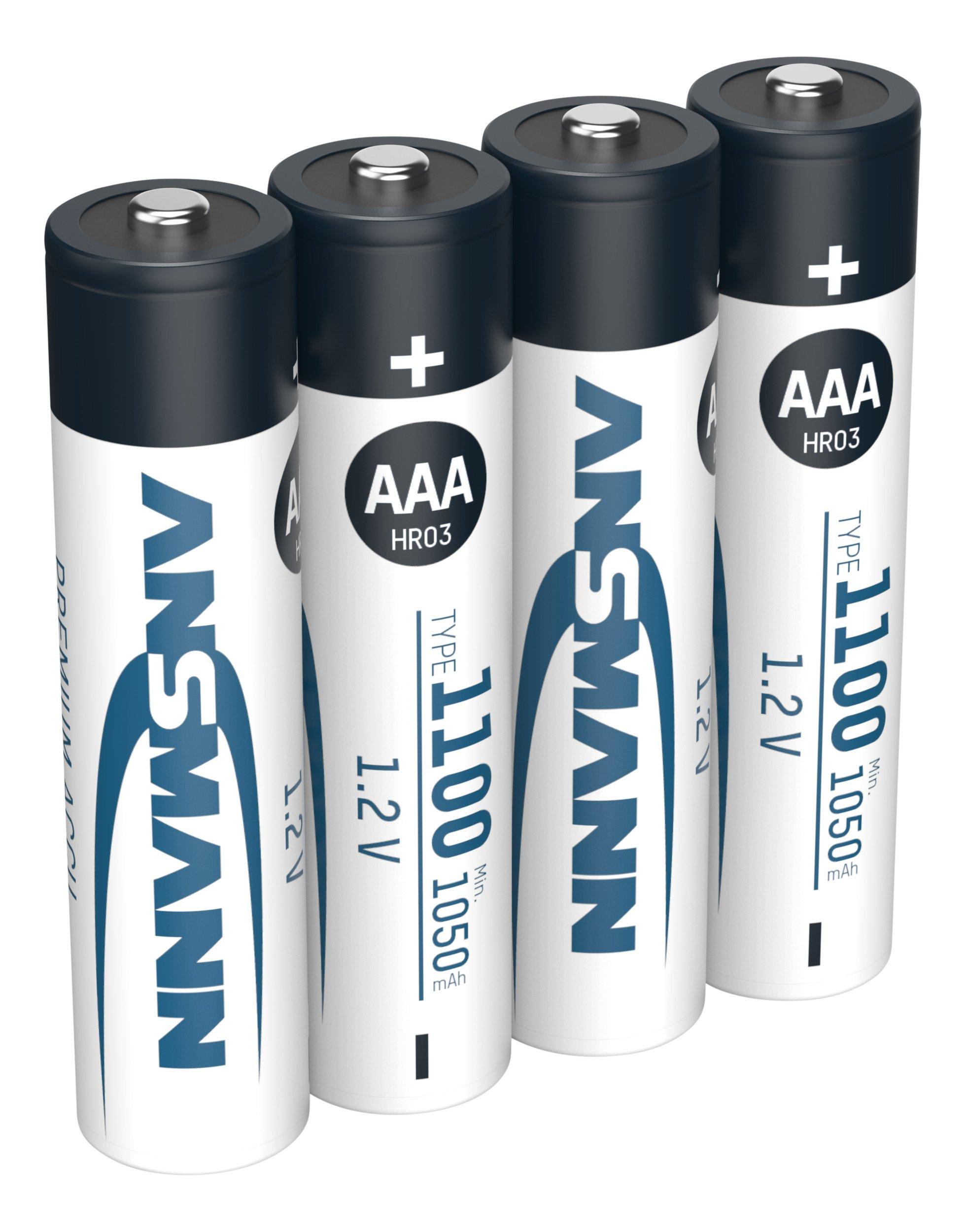 4x Micro AAA NiMH Akku 1100 / min., Nickel-Metallhydrid-Akku Micro AAA / 1,2 V - Hochleistungsakku für mehr Energie