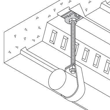 DWH-10T, Profildeckenhalterung mit Gewinde M10, Bauhöhe 15mm