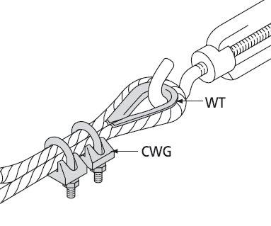 WT-34, Band- / Seilbefestigung, Metalloese - Öffnungs-Ø
