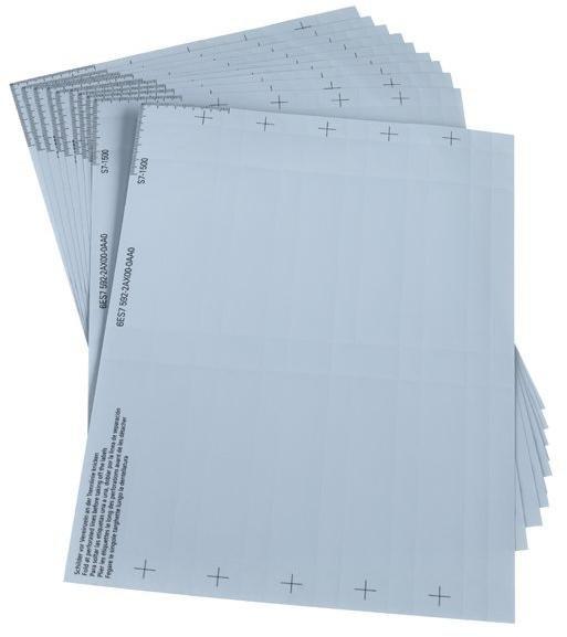 6ES7592-2AX00-0AA0, SIMATIC S7-1500 Beschriftungsbögen Al grey für 35 mm-Module VPE 10