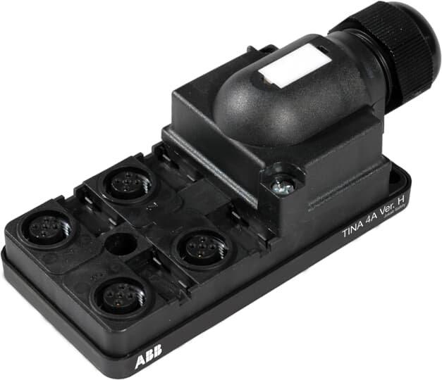 Tina 4A, DYNlink Anschlussblock mit 4 M12-Buchsen für Sensoren Kabeldurchmesser 7 … 12 mm