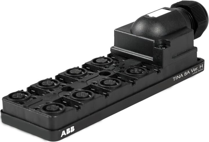 Tina 8A, DYNlink Anschlussblock mit 8 M12-Buchsen für Sensoren Kabeldurchmesser 7 … 12 mm