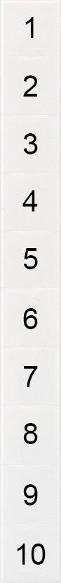 8WH8140-5AB05, Bezeichnungsschild, front, mit 1-10, horizontal, Klemmenbreite: 10,2 mm