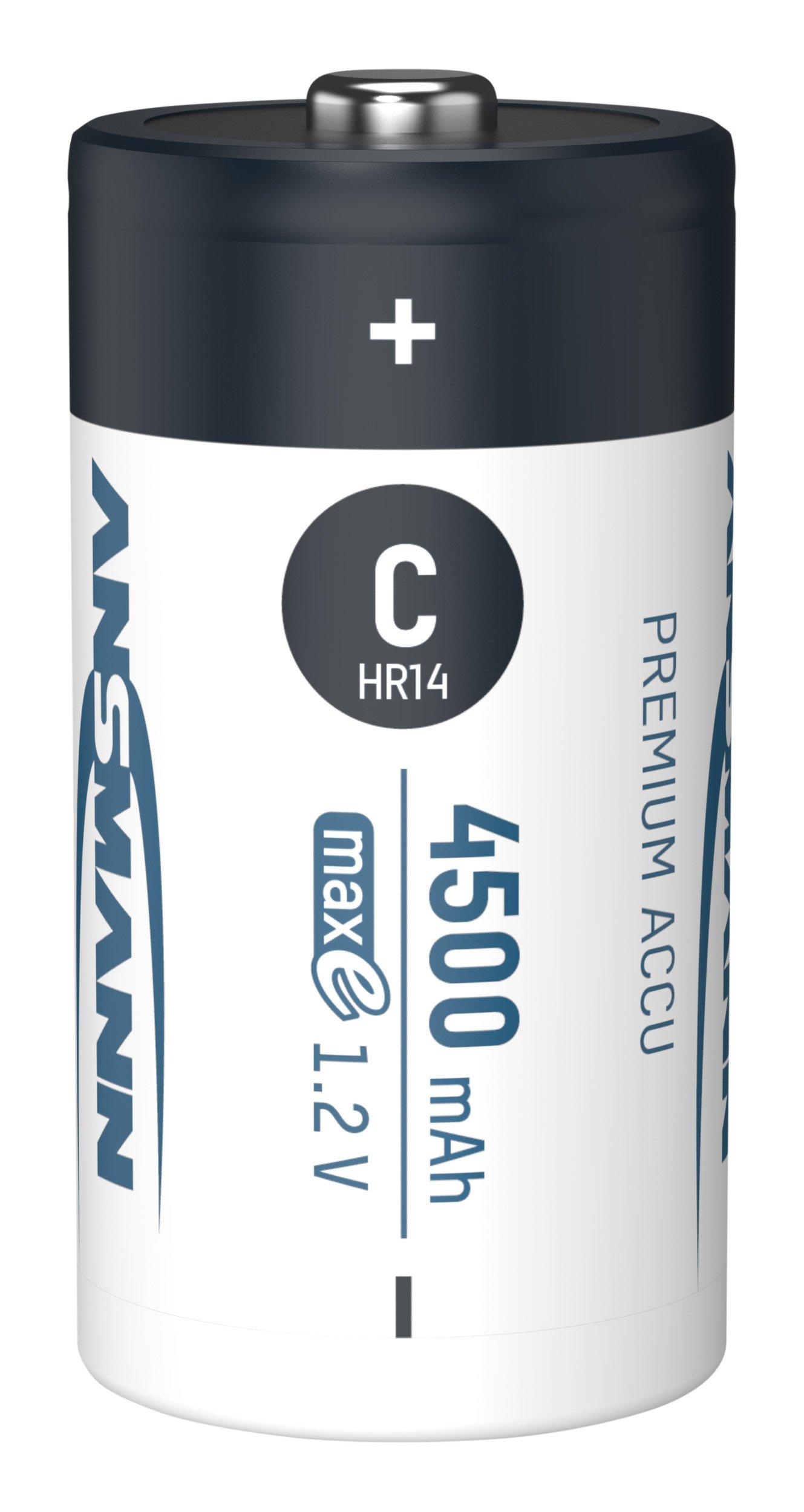 1xBabyC4500mAh, Nickel-Metallhydrid-Akku Baby C / 1,2 V mit sehr geringer Selbstentladung durch maxE-Technologie
