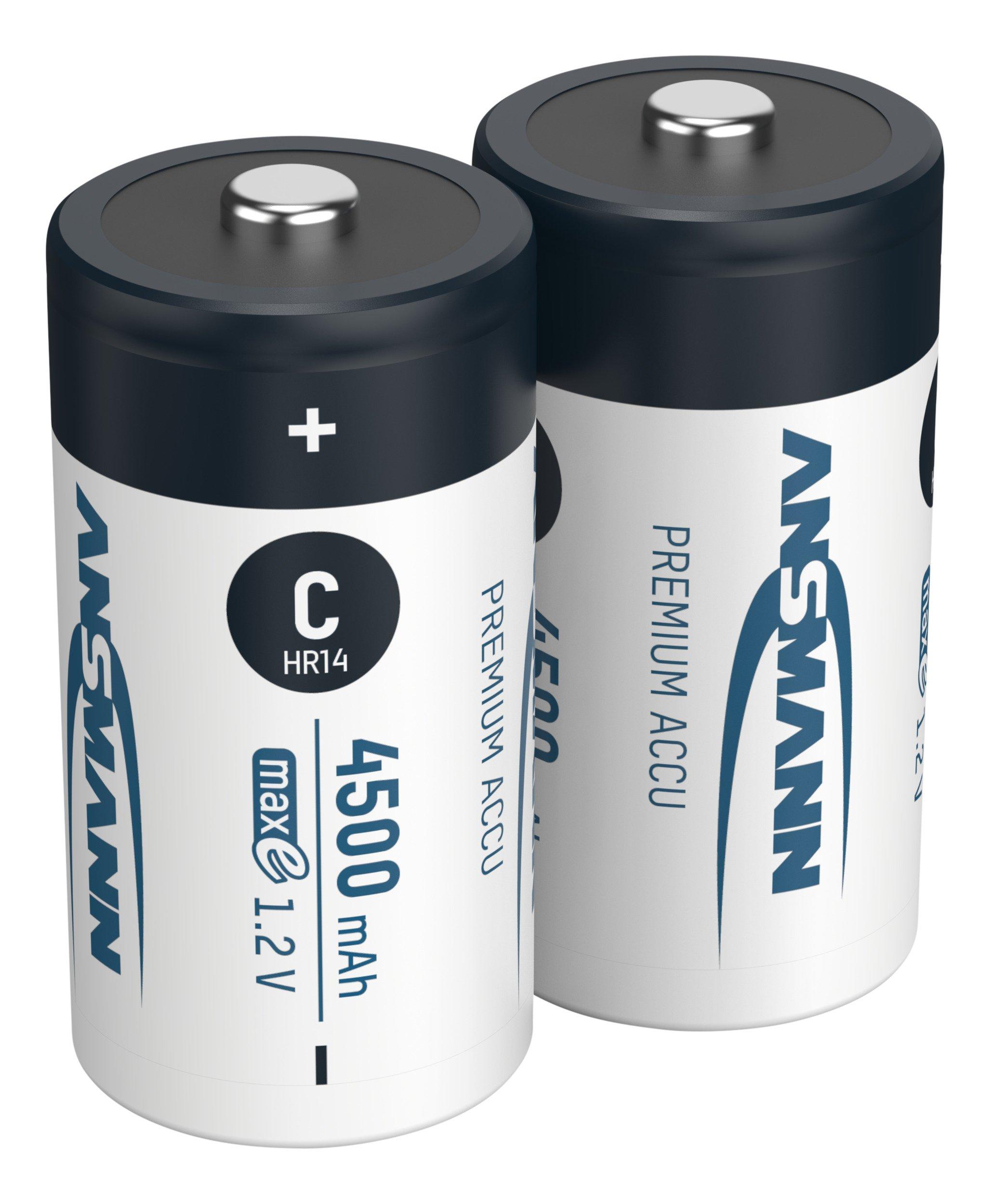 2xBabyC4500mAh, Nickel-Metallhydrid-Akku Baby C / 1,2 V mit sehr geringer Selbstentladung durch maxE-Technologie