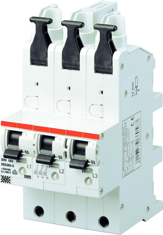 XKS335-5, SHU-Schalter/3-polig/35A SammelS-Montage_Charakteristik E / ABN
