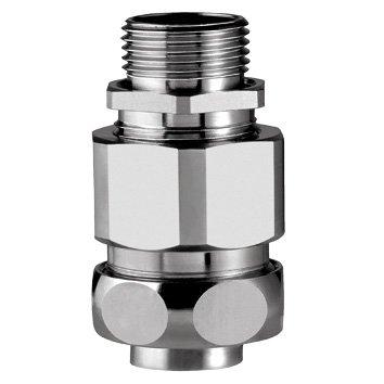 USZ-M, AD27-M25, Metallverschraubung gerade, Messing vernickelt, Außengewinde metrisch, Zugentlastung, AD 27, M 25 x 1,5