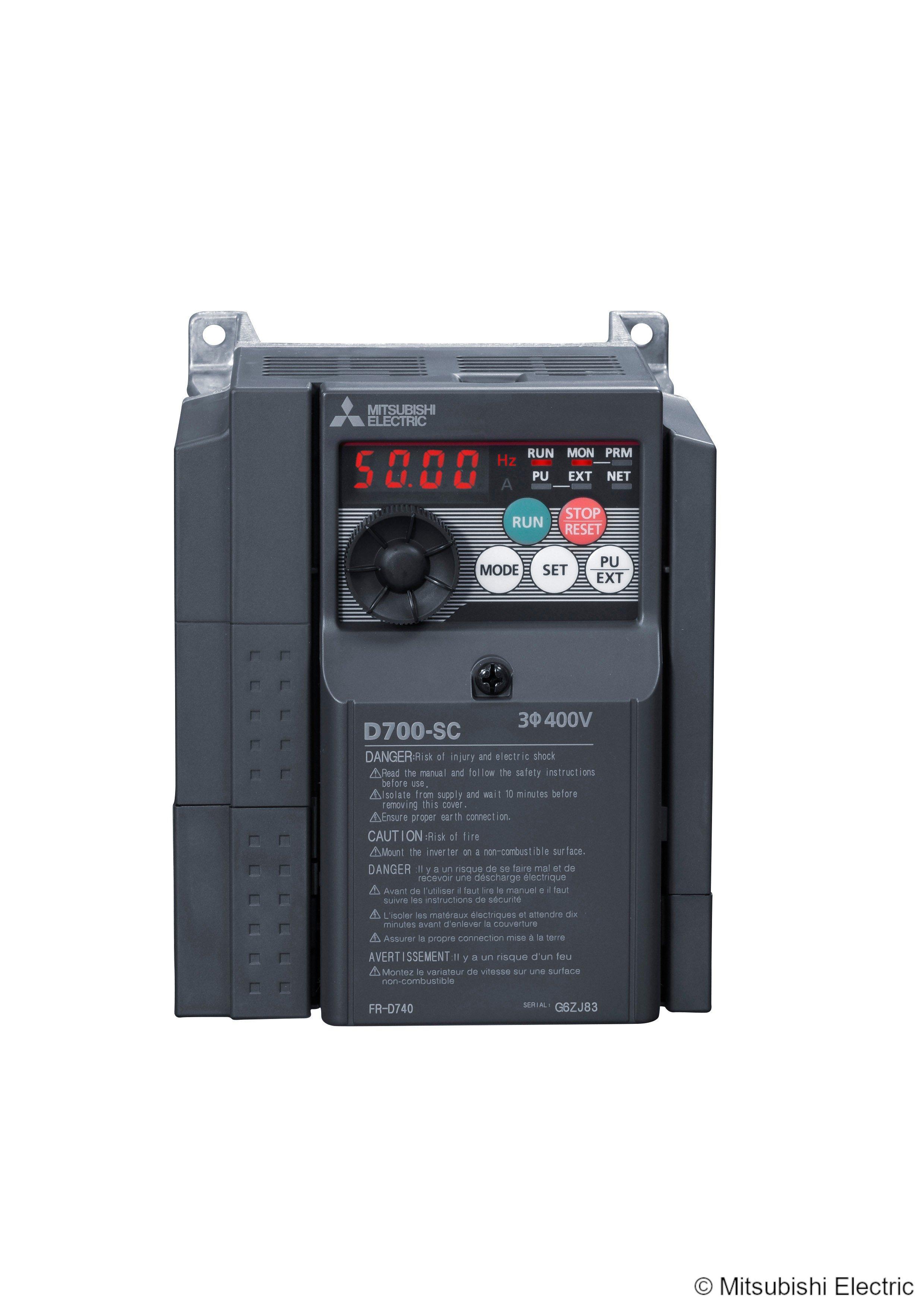 FR-D740-012SC-EC, Umrichter; Nennleistung: 0,4kW; 3x380-480V; Nennstrom: 1,2A@50°C; IP20