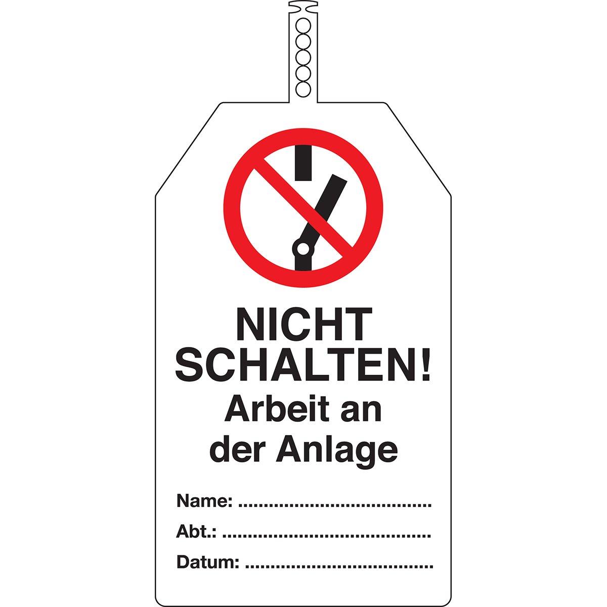 SICH.-NICHTSCHALARB.ANDERANL.145X85MM, Sicherheitsanhänger
