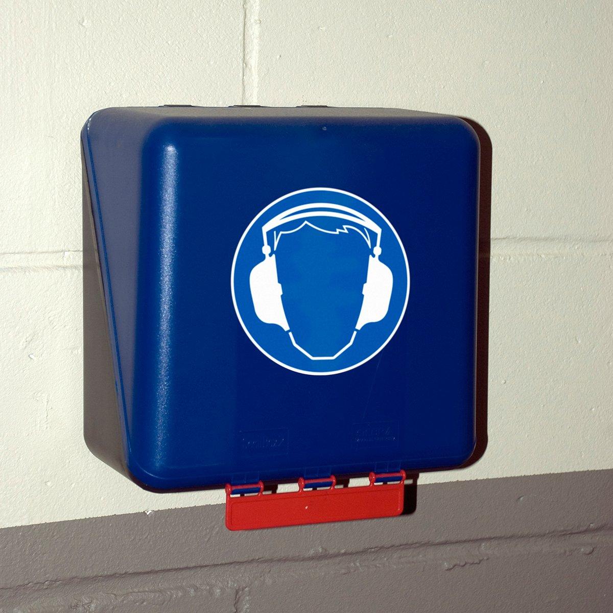 DISPENSER EAR PROTECTION MIDI BLUE, Aufbewahrungs- und Spenderbox für Gehörschutz