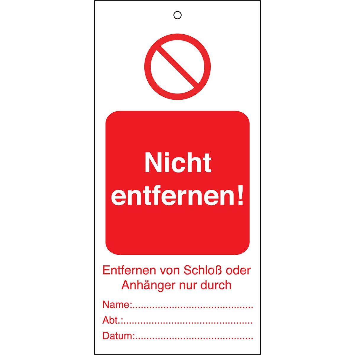 ANHÄNGER-NICHT ENTFERNEN-50X110MM, Tagout: Anhänger für Warnhinweise