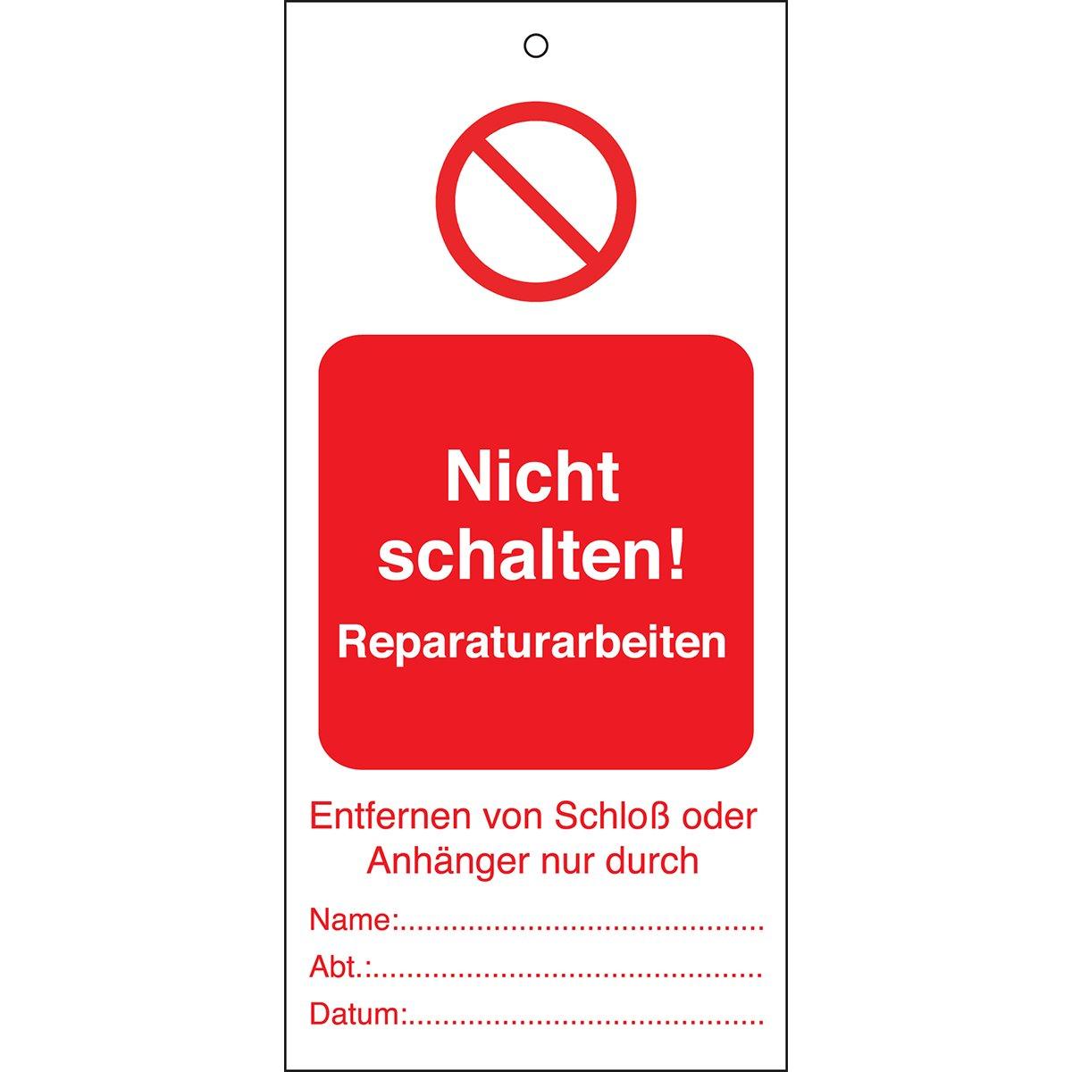 ANHÄNGER-NICHT SCHALTEN REP-50X110MM, Tagout: Anhänger für Warnhinweise