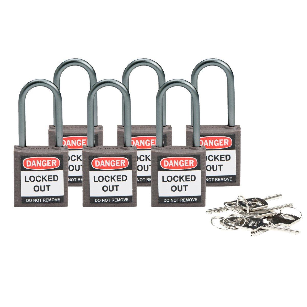 COMPACT SAFE PADLOCK 38MM SHA KD GREY/6, Kompakte Brady Sicherheitsschlösser mit einem Bügel von 38&nbsp;mm - Keyed Different