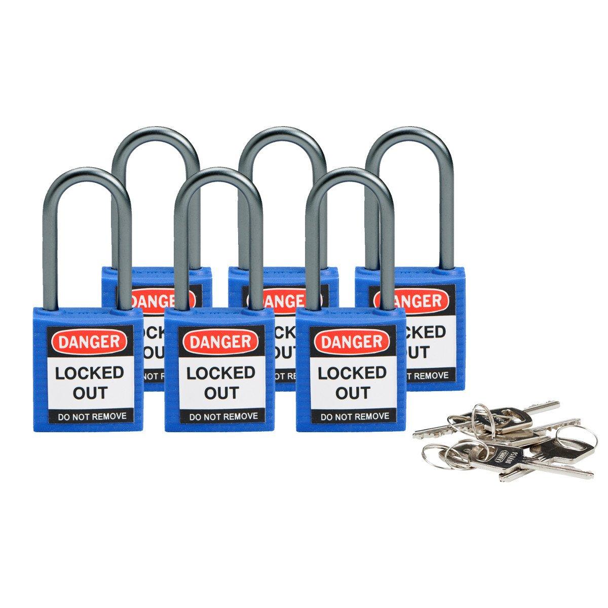 COMPACT SAFE PADLOCK 38MM SHA KD BLUE/6, Kompakte Brady Sicherheitsschlösser mit einem Bügel von 38&nbsp;mm - Keyed Different