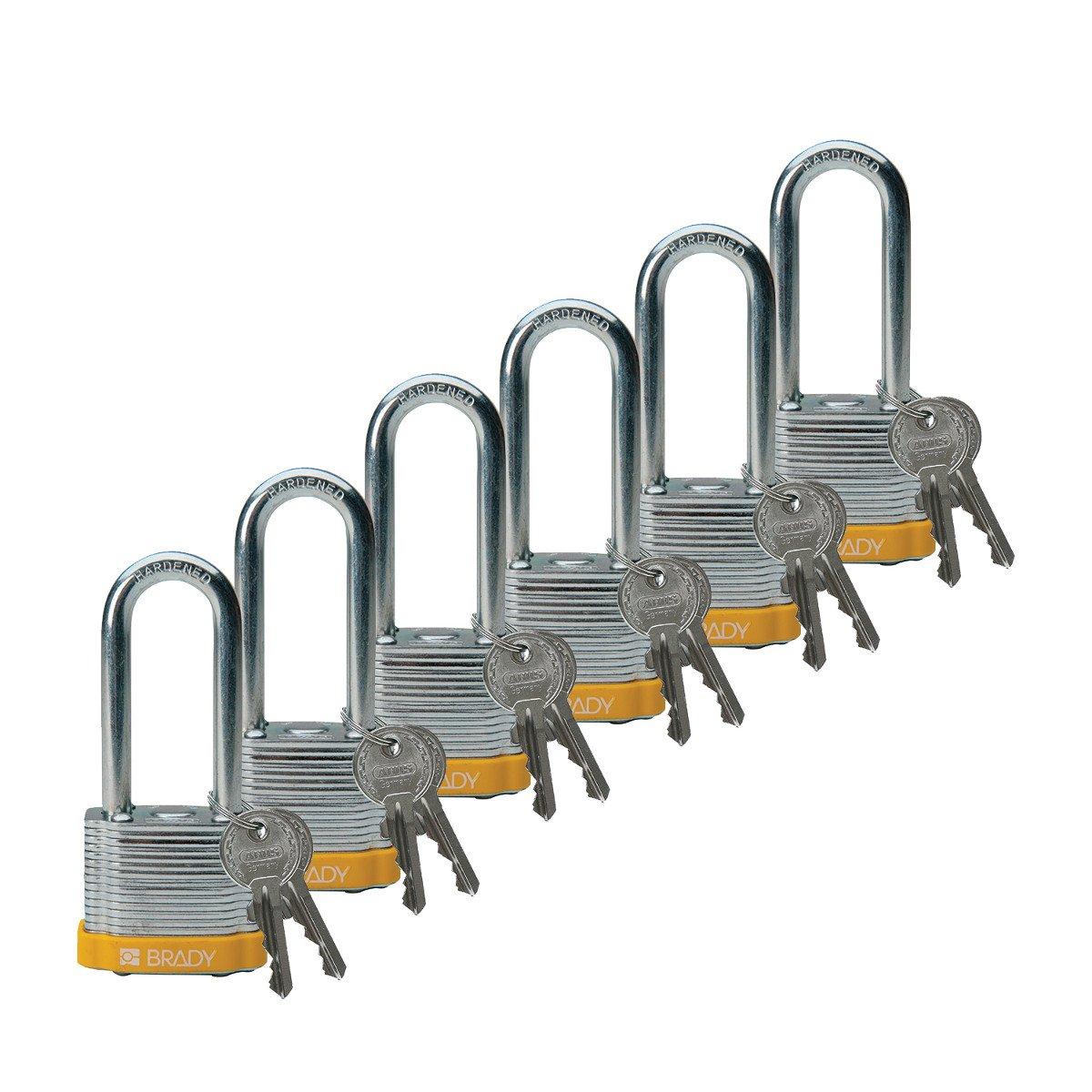 STEEL PADLOCK 51MM SHA KD YELLOW/6, Laminierte Stahlvorhängeschlösser – mit Schließzwang