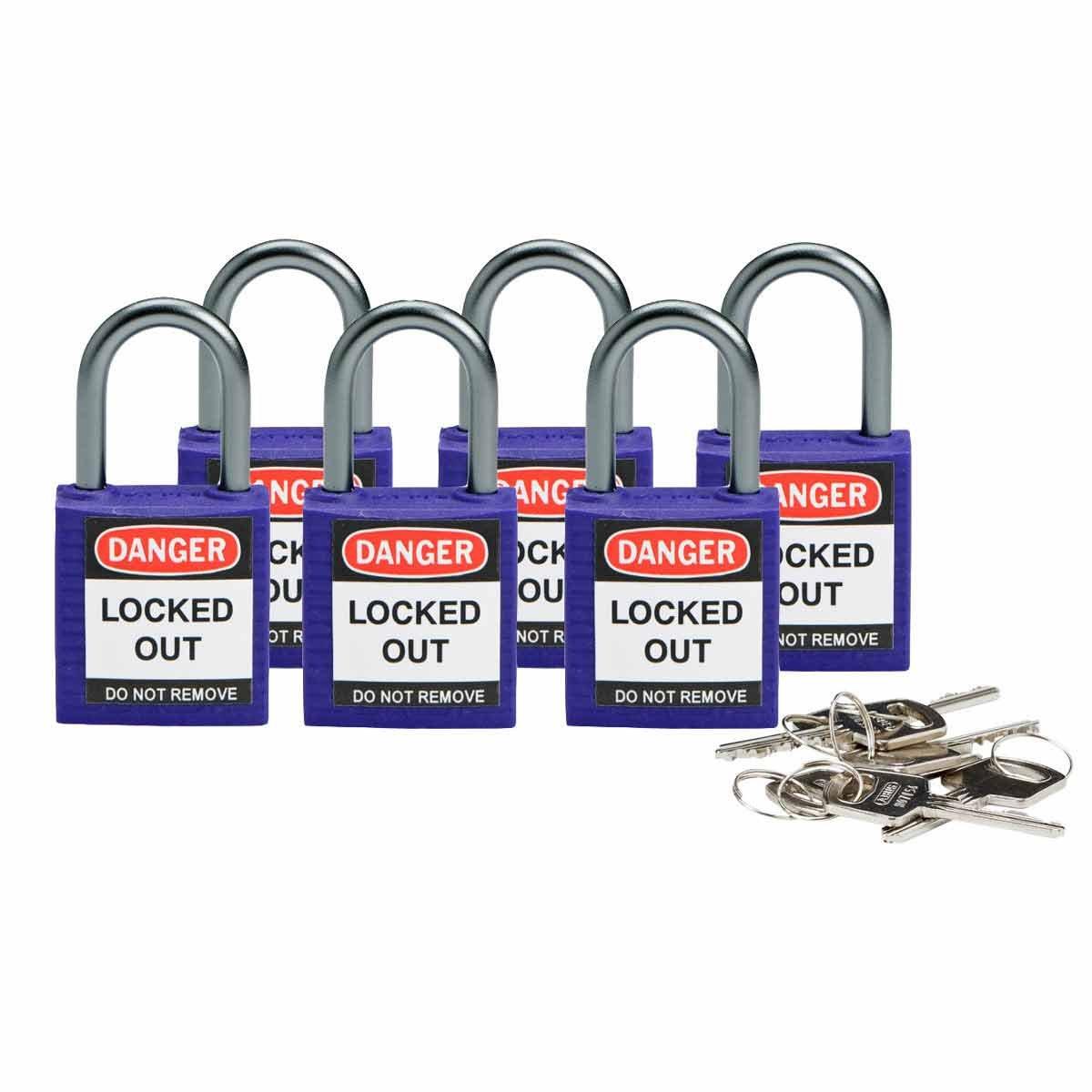 COMPACT SAFE PADLOCK 25MM SHA KD PURPL/6, Kompakte Brady Sicherheitsschlösser mit einem Bügel von 25&nbsp;mm - Keyed Different