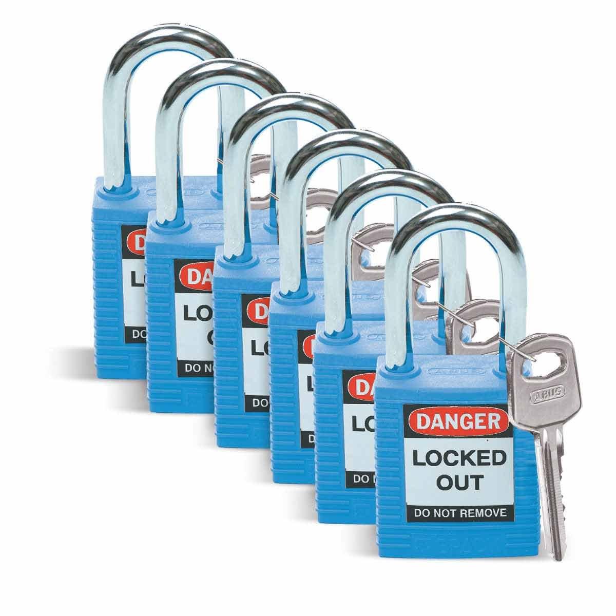 SFTY PADLOCK STEEL 38MM SHA BLUE 6/PAC, 38 mm, Sicherheitsschlösser, Blau (6 Stück/Packung)