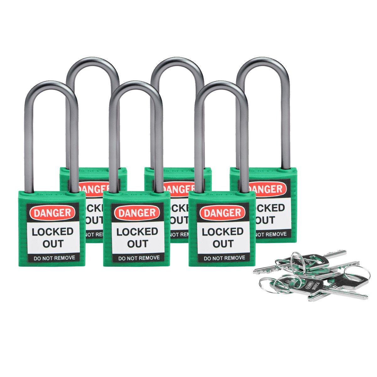 COMPACT SAFE PADLOCK 50MM SHA KD GREEN/6, Kompakte Brady Sicherheitsschlösser mit einem Bügel von 50&nbsp;mm - Keyed Different