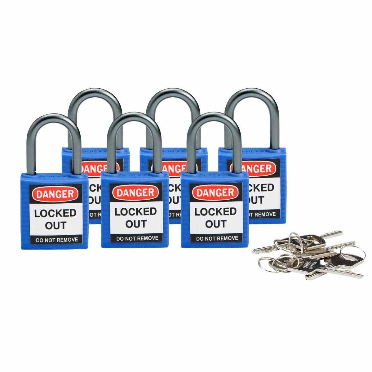 COMPACT SAFE PADLOCK 25MM SHA KD BLUE/6, Kompakte Brady Sicherheitsschlösser mit einem Bügel von 25&nbsp;mm - Keyed Different