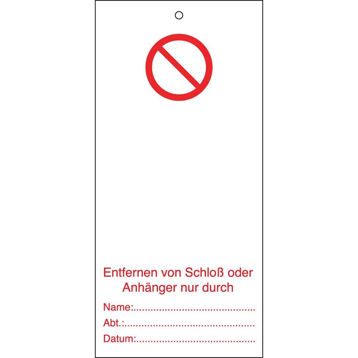 TAG-BLANC-75X160MM, Tagout: Anhänger für Warnhinweise