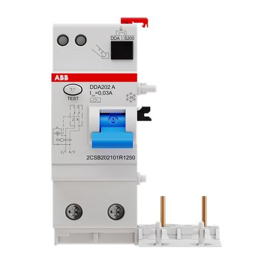 DDA202 A-25/0.03, FI-Block für S202/S302 2P, Typ A, 25A, 30mA