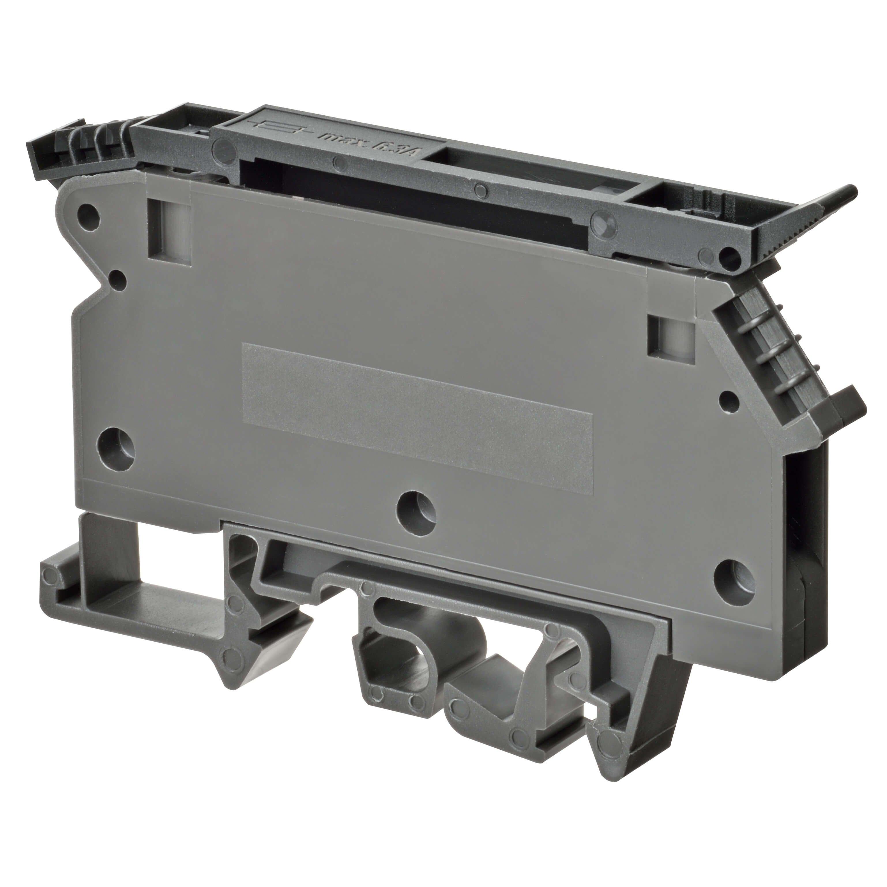 XW5T-S4.0-FU5, Sicherungsklemme, DIN-Hutschiene, TS35 & TS 32, 4mm², 6mm Breite, Schraubanschluss, für Sicherung 5mm, grau