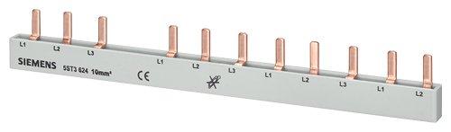 5ST3624-1, Stiftsammelschiene 10mm2, 3-phasig, 1x (3PH+(N) + 6x 1PH, 176mm