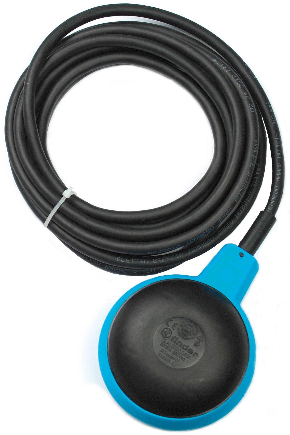 72.A1.0.000.1002, Schwimmerschalter mit 2 Kammern, für Tauchpumpen und gering verschmutztes Wasser, 1 Wechsler 10 A, Kabellänge 10 m, ACS-Trinkwasserverordnung