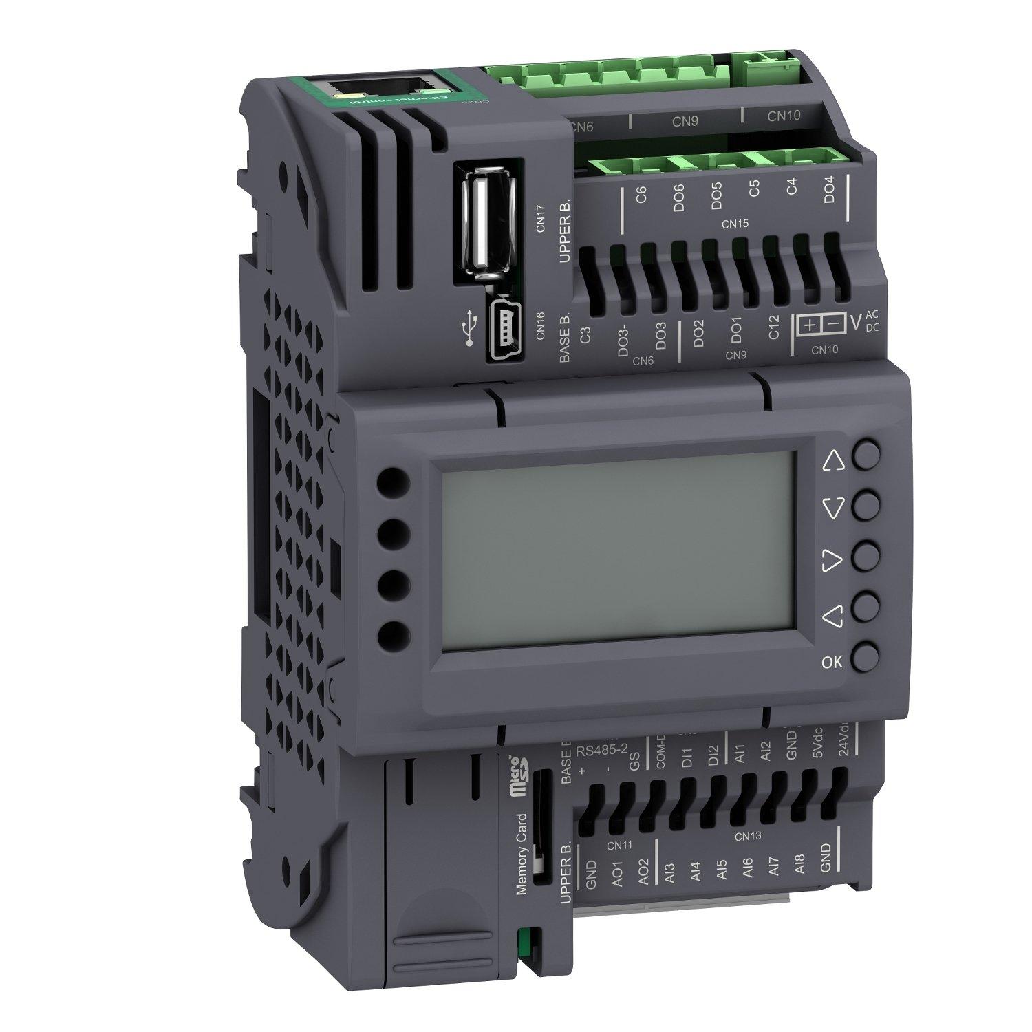 TM172PDG18S, SPS-Steuerung, Modicon M172 Performance, Display, 18 E/A, Ethernet, Modbus, BACnet, Webvisu, 24 VAC/DC, 2 SSR