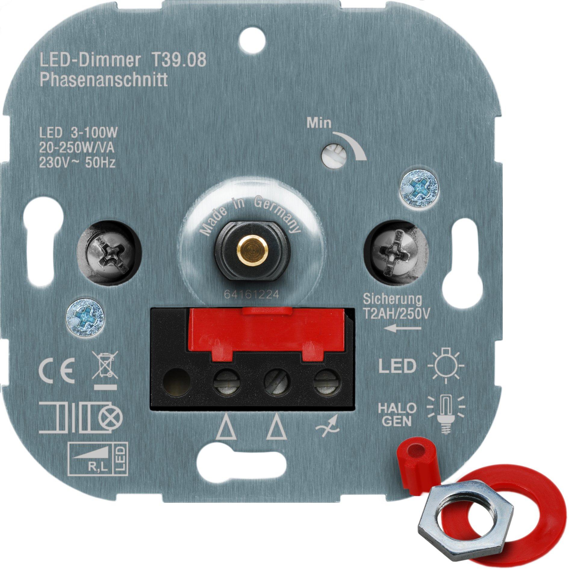 NDIMDRPHAAN.01, LED-Dimmer, Phasenanschnitt, Schalterprogrammkompatibel, LED: 3-100W, 20-250W/VA (R,L, LED)