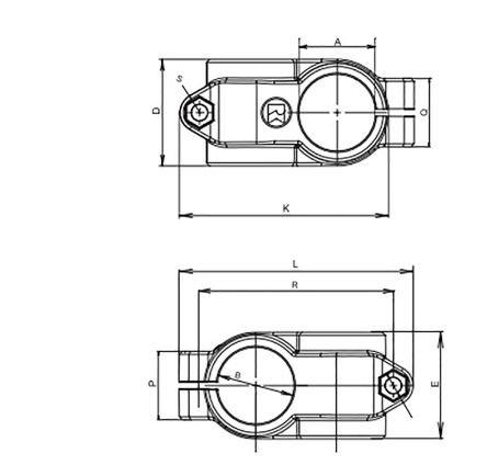 101800000200, Rose+Krieger Verbindungskomponente, Kreuz-Klemmverbinder, Steckverbinderhalterung und Gelenk, M10 passend für 18 mm