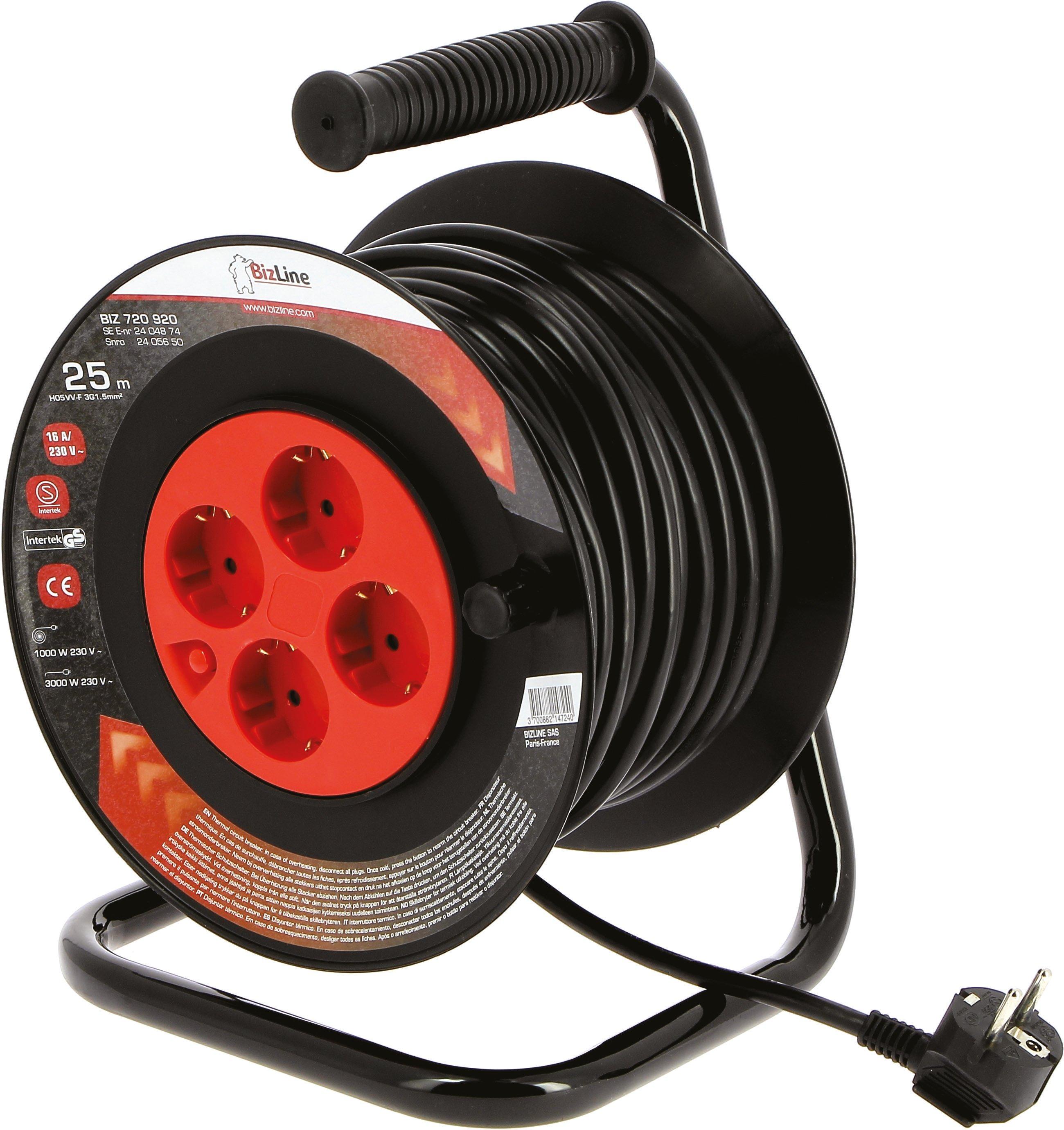 BIZ 720920, Standard-Kabelrolle 25 m Steckertyp F H05VVF 3G 1,5 mm²