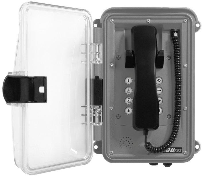 FHF1126450402, Wetterfestes Telefon InduTel   rot   Kunststoffgehäuse mit transp. Schutztür